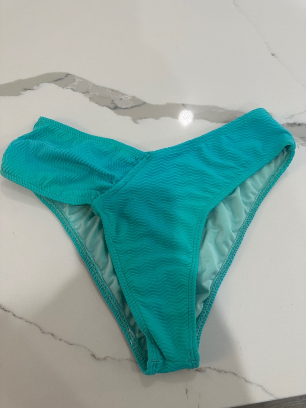 Teal High-Cut Bikini Bottom - Women's Swim Brief